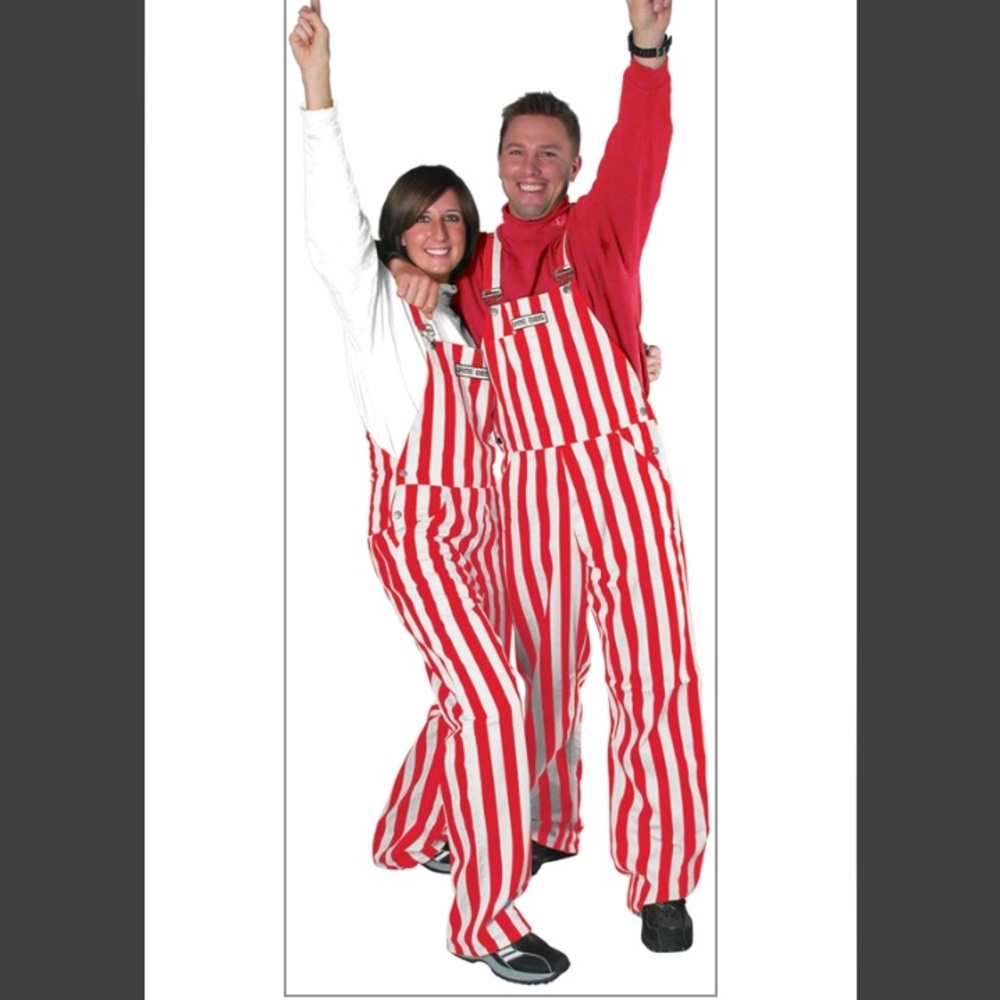 Game Day Bib Overalls Sz M Red & White